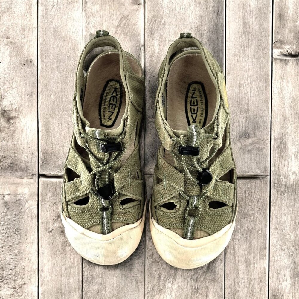 Keen Green Coronado Vulcanized Canvas Fisherman Sandal Hiking Shoes Size 6.5
